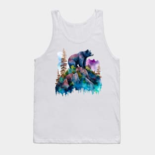 Watercolor Bear design Tank Top